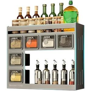 Brivora Living Spice Rack Organizer for Cabinet – Kitchen Space-Saving Storage Solution | Spice Rack Wall Mount or Countertop organizer for pantry, Bathroom or Home Decor