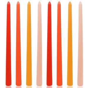 12 Inch Gradient Orange Taper Candles for Home Decoration, 8 Pack Long Candlesticks for Dinner Party Holiday Fall Halloween and Harvest