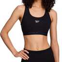 Reebok High Speed Women's Medium Impact Sports Bra - with Removeable Cups & Elastic Hem Band (Black, S)