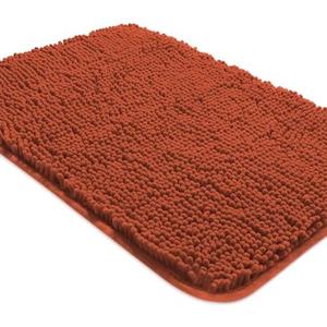 Yeaban Chenille Rust Bathroom Rug 17"x24", Non-Slip Rubber Backing | Machine Washable & Super Absorbent, Ultra-Soft Mat Stays Put Next to the Shower, Sink, or Tub
