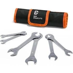 Super-Thin Open End Wrench Set, SAE, 6-Piece, Including 3/8", 7/16", 1/2", 9/16", 5/8"11/16", 3/4", 13/16", 7/8", 15/16", 1", 1-1/16", Slim Wrench Set with Rolling Pouch