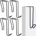 Oudain 4 Pack Wire Cubicle Hooks for Coat Wall Panel Over Cubicle Hanger Accessories for Office Partition Door Picture (Black)