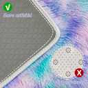 Super Soft Fluffy Living Room Area Rug 2x6 ft Purple Rainbow Tie-Dyed Shaggy Furry Carpet Washable Non-Slip Carpets Bedroom Bedside Nursery Rug Cute Colorful Room Decor for Girls