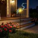 TERESA'S COLLECTIONS Blue Heron Outdoor Solar Lights for Garde Decor, Metal Yard Decorations Outdoor Decorative Garden Stake for Outside, Yard Art Pathway Lights for Patio Decor 37",Gifts for Mom