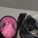 QingSong Full Face Snorkel Mask for Adults, Snorkeling Gear with Camera Mount, 180 Degree Panoramic View Snorkel Set Anti-Fog Anti-Leak (Large-X-Large, 2 Pack - Black+Pink)