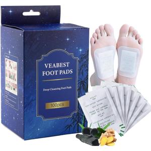 Foot Pads 100 Pieces Bamboo Vinegar Foot Patches Deep Cleansing Feet Pads