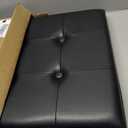 18 Inches Cube Storage Ottoman, Faux Leather Collapsible Square Folding Ottoman Furniture with Storage for Living Room Bedroom, Foot Rest Foot Stool with Legs, Black 18x18x18 Inches