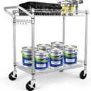 WDT Heavy Duty 2 Tier Rolling Cart, NSF Listed, 660Lbs Capacity, Commercial Grade Metal, 35.63"x18.1"x33.93"