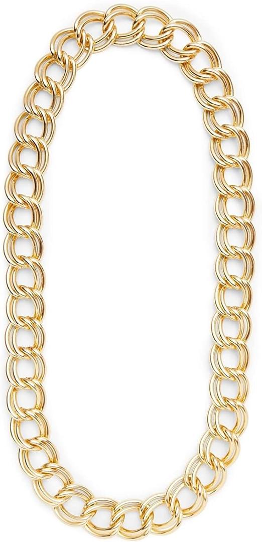 Gold Chunky Necklace, Cuban Link Chain, Hip Hop Accessories 36 inch - Gold Necklace 3 Pack