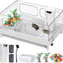Turtle Tank Kit - Starter Aquarium with Filter, Brush, Easy to Install & Clean, for Turtles, Crabs, Small Reptiles