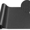 Breling 20 in x 10 ft Rubber Diamond Plate Rolls Garage Floor Mat for Under Car, Heavy Duty Flooring Rug for Trailers Garage, PVC Water/Stain Outside Resistant Parking Rv Tool
