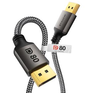 Stouchi VESA Certified DisplayPort 2.1 Cable 3.3FT, 80Gbps UHBR20 [16K 8K 4K@540Hz] Short DP Cord, Support FreeSync G-Sync, DSC 1.2a, Snag-Free Connector for RTX 5090/4090, RX 9070,Gaming Monitor