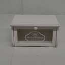 Red Co. 14x 7 Rubberwood Bread Storage Box with Acrylic Front & Knob Handle, White