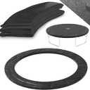 SKOK Trampoline Pad 12FT 14FT 15FT Trampoline Replacement Safety Pad Mat, No Holes for Pole, Waterproof Trampoline Accessories Spring Cover (Black)