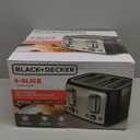 BLACK+DECKER 4-Slice Toaster, Extra Wide Slots, 7 Shade Settings, 1400 Watts, Frozen and Bagel Buttons, Toast Shade Selector, Extra Lift