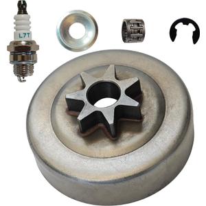 Clutch Drum Sprocket kit .325 7T Washer E-Clip Needle Bearing Spark Plug Compatible with STIHL MS230 MS231 MS250 MS251 MS241C MS251C 021 023 023C Chainsaw Accessories Replacement Parts 1143 640 2002