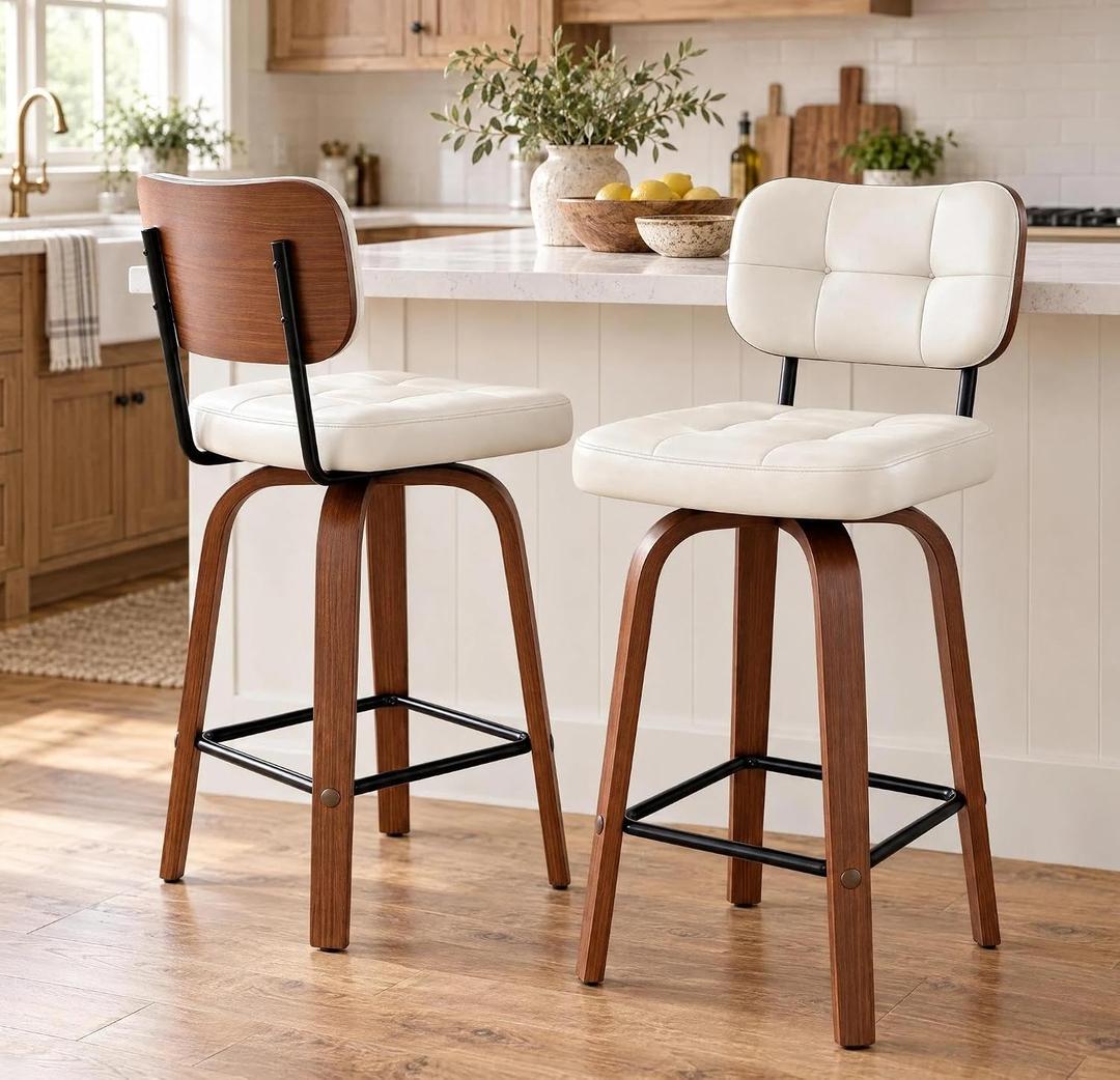 Bar Stools Counter Height Swivel Set of 2