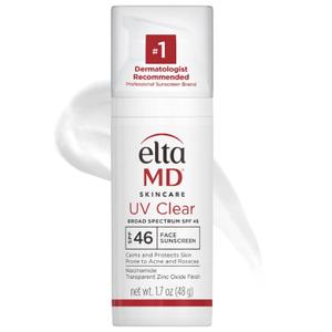 EltaMD UV Clear Face Sunscreen SPF 46, OilFree Sunscreen with Zinc Oxide, Dermatologist Recommended