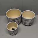 Docrin Plant Pots Ceramic: 6.5+5.3+4 Inch Flower Pots with Drainage Holes for Plants, Modern Flower Pots for Home and Office, Indoor-Outdoor - Set of 3/White and Black