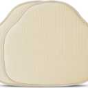 Shinnwa Windsor Chair Cushions 2 Pack, Non Slip Chair Pads for Dining Room, Farmhouse Kitchen Seat Cushion, Set of 2, 17 x 15.5 inches, Beige (Cream)