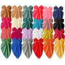 24 PCS Oversized Hair Bows Bulk - Silky Satin Big Bow Hair Clips for Womens Long Tail for Women Ribbon Bows Hair Accessories Gifts