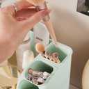 Makeup Organizer with Drawers for Vanity,Bathroom Countertop Organizer with Brushes Holder,Skincare Storage Organizer,Perfect Cosmetic Display Case for Skincare,Lipstick and Beauty Essential (Green)