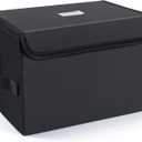UENTIP Vinyl Record Storage Box - 7-inch LP Crate Holds 60 Records - Pack of 1 - 11x7.67x7.67 Inch - Black