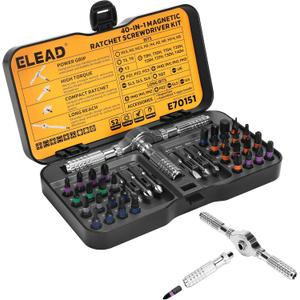 40 in 1 Magnetic Ratchet Screwdriver Set, Multi Bit Magnetic Ratcheting Screwdriver Set with Detachable Ratchet Handle, Repair Tool Kit for Computer Bicycle Furniture DIY