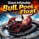 Oversized Realistic Bullfighter Mount Children Water Inflatable Toys Adult Thick Floating Row Inflatable Bull Water Toys, 94.09 inches × 77.17 inches × 31.89"
