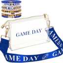 Tondiamo 10 Pcs Game Day Transparent Bag & Bracelet for Stadium Events Game Day Stadium Approved Football Accessories Outfits (Blue)