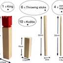 Kubb Game Set - Hardwood Viking Games - KUBB Throwing Outdoor Games (Kubb Red, 5 x 5 x 30cm -King)