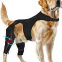 Supet Dog Rear Leg Sleeve to Stop Licking- Potty-Friendly for TPLO ACL Surgery Leg Injuries, Chew Resistant Washable Recovery Sleeve, for Male and Female Pets (S) (Matte Black)