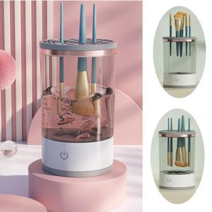 Makeup Brush Cleaner - Electric Makeup Brush Cleaning Machine, Automatic Cosmetics Brush Cleaning Tool & Dryer, Dust-proof Beauty Brushes Organizer, Multi-functional Gift for Women Mom Wife