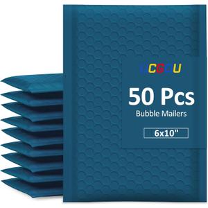UCGOU Bubble Mailers 6x10 Inch Navy Blue 50 Pack Poly Padded Envelopes Small Business Mailing Packages Opaque Self Seal Adhesive Waterproof Boutique Shipping Bags for Jewelry Makeup Supplies #0