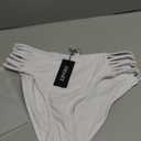 Zmart Strappy Bikini Bottoms - Women's Full Coverage Bathing Suit Mid Waist Swimsuit Bottom (Medium, White)