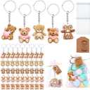 Wettarn 50set Bear Baby Shower Favors Pink Bear Baby Shower Party Favors Return Gifts Souvenirs for Guest Includes Keychains Thank You Tags and Organza Bags for Girls Birthday Party Supplies