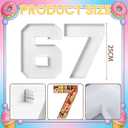 2 Pcs 67 Themed Birthday Party Decorations Six Seven Number Fillable Tray 6 7 Ice Cream 10'' Six Seven Birthday Party Decoration Cardboard Food Letter Tray for Food Candy Cake Dessert