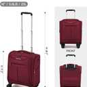 Hanke Underseat Carry On Luggage with Wheels, Lightweight Small Suitcase Airline Approved 16 Inch Softside Personal Item Travel Bag for Women Men, Compact Under Seat Luggage.(Burgundy)