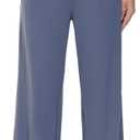 Blaosn Dress Pants Women Wide Leg Work Business Casual Trousers with Pockets Yoga Travel Sweatpants Stretchy Office Slacks, 29" Inseam XL
