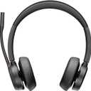 Poly - Voyager 4320 UC Wireless Headset (Plantronics) - Headphones with Boom Mic - Connect to PC/Mac via USB-C Bluetooth Adapter, Cell Phone via Bluetooth - Works with Teams, Zoom & More, Black