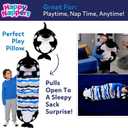 Happy Nappers Pillow & Sleepy Sack- Comfy, Cozy, Compact, Super Soft, Warm, All Season, Sleeping Bag with Pillow- Medium 54 x 20, Shark