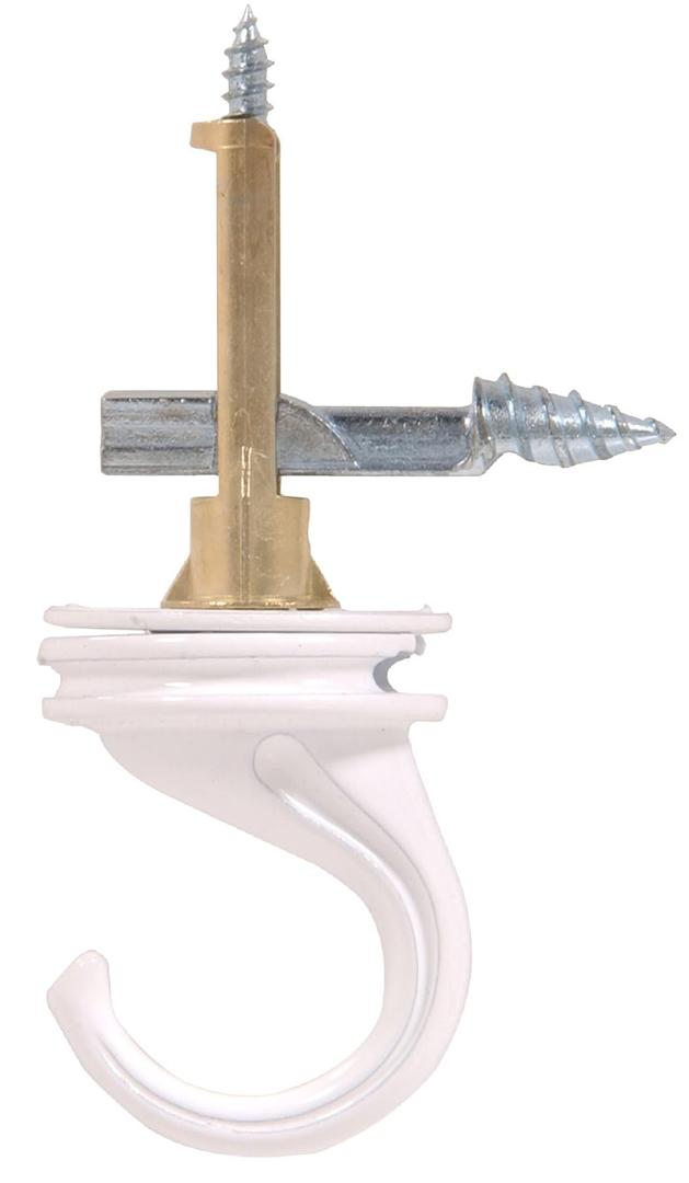 The Hillman Group 122415 White Driller Hook Ceiling Hanger, 1-Pack