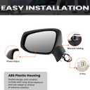 Left Driver Side Mirror Compatible with Toyota RAV4 2019 2020 2021 2022 2023 2024 Power Manual Folding Non-Heated Door Rear View Mirrors 3 Pins