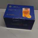 Vintage Glassware Drinking Glasses Set of 6,13 oz Blue Textured Flower Design Glass Water Tumblers Embossed Striped Drinkware for Water, Cocktails, Juice, Iced Coffee