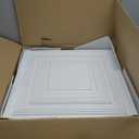 Landical 50 Pcs 2 x 2 ft White PVC Plastic Drop Ceiling Tiles 24 x 24 x 0.8 Inch Ceiling Panels Decorative Cover 200 Sq. ft for Office Bathroom Living Room Bedroom