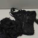 OYOANGLE Women's Plus Size Ring Linked Cut Out Sheer Mesh Teddy Bodysuit Garter Lingerie Set (XX-Large Plus, Black)