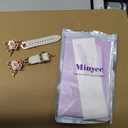 Minyee Compatible with Apple Watch Band 42/41/40/38/44/45/46/49mm Women, Dressy Slim Elegant Leather Metal Chain Strap with Bling Camellia Charms for iWatch Series 11 10 9 8 7 6 5 4 SE/Ultra 3 2 1 (Starlight/Rose Gold)