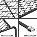 Lonian Kitchen Cupboard Organiser [ 2 Pack ], Home and Kitchen Storage Shelf Wire Rack for Kitchen Cabinets, Counter-Tops, Pantries, Food and Utensils (Black)