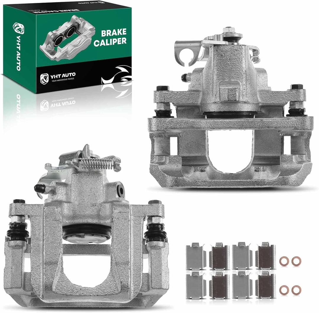 Set of 2 Rear Brake Caliper Assembly Compatible with Chrysler Town & Country Dodge Grand Caravan Volkswagen Routan (Rear Driver and Passenger Side)