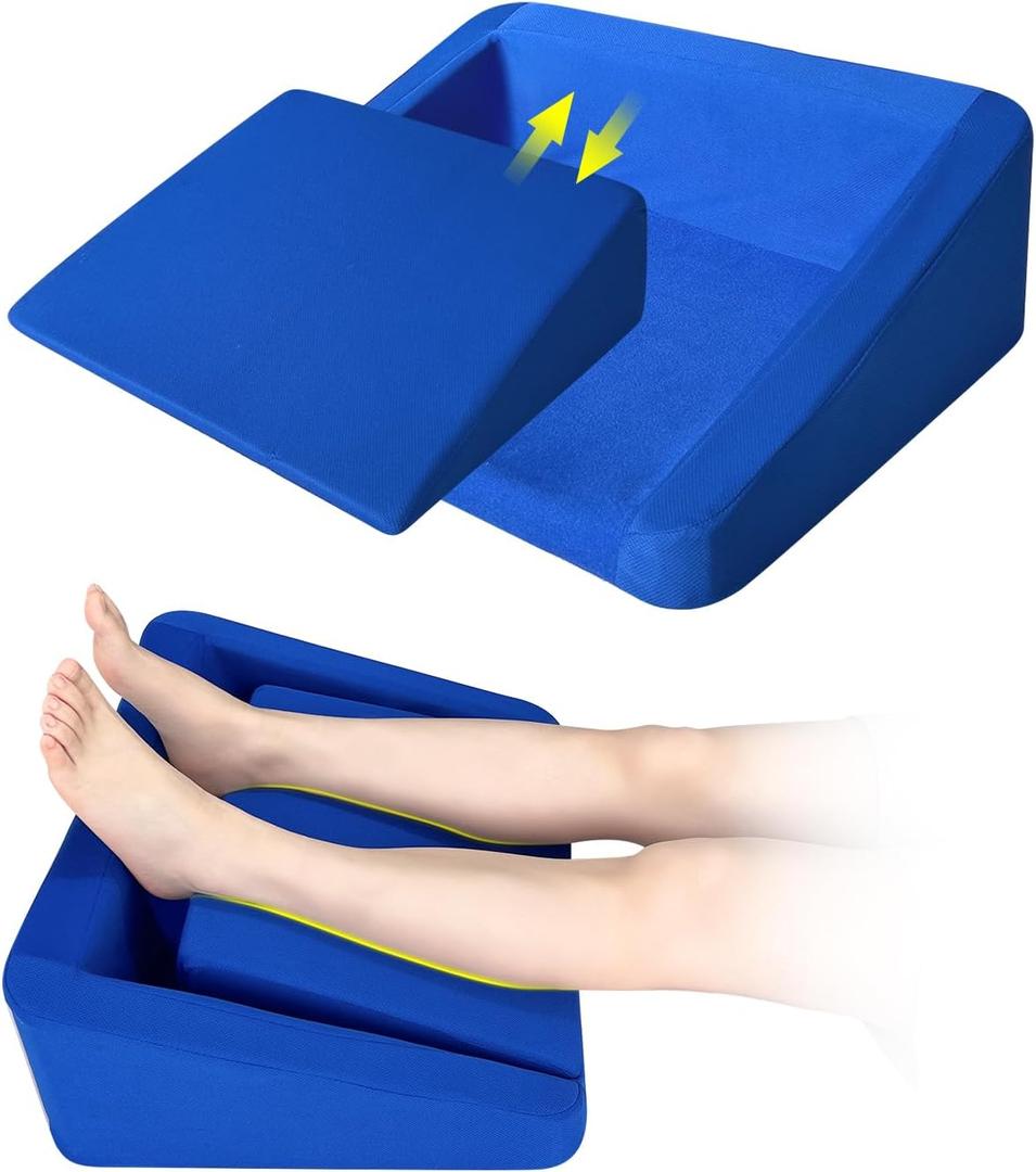 Foam Heel Protectors for Pressure Sores, Foot Elevation Pillow Ankle, Heel Protector for Bed Sores, Offloading Pillow Heels Cushions for Heel Pain Relief, Foot Elevator Wedge Pillow for Sleeping